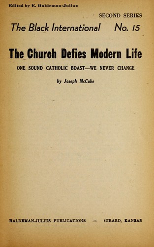The Church defies modern life by Joseph McCabe cover