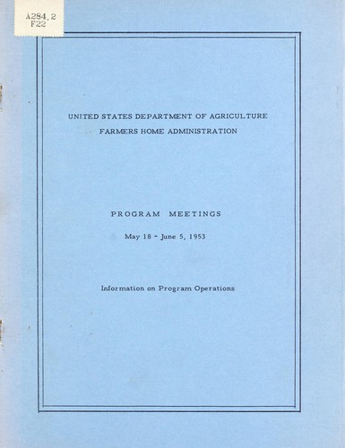 Program meetings, May 18 - June 5, 1953, information on program operations