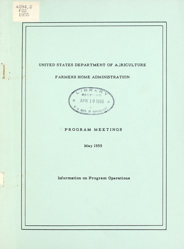 Program meetings, May 1955, information on program operations