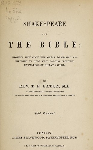 Shakespeare and the Bible