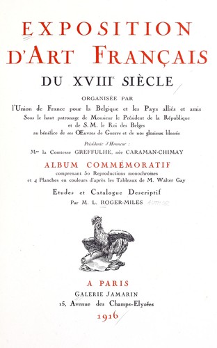 Exposition d'art français du XVIIIe siècle by L. Roger-Milès cover