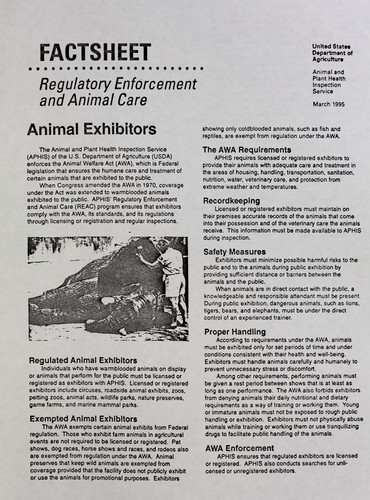 Animal exhibitors by United States. Animal and Plant Health Inspection Service. Regulatory Enforcement and Animal Care cover