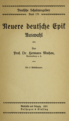 Neuere deutsche Epik by  cover