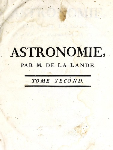 Astronomie by Joseph Jérôme Le Français de Lalande cover