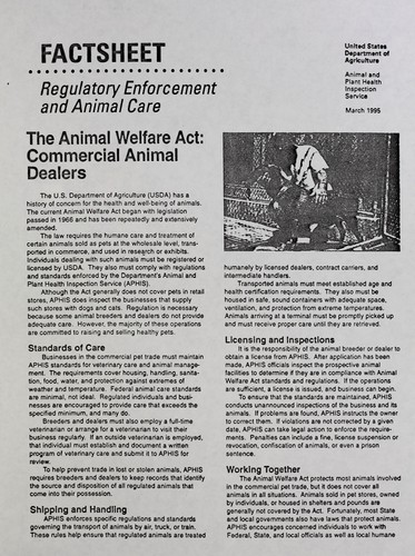 The Animal Welfare Act by United States. Animal and Plant Health Inspection Service. Regulatory Enforcement and Animal Care cover
