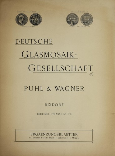 Deutsche Glasmosaik-Gesellschaft Puhl & Wagner, Rixdorf by  cover