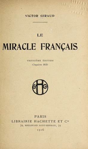 Le miracle franc ʹais