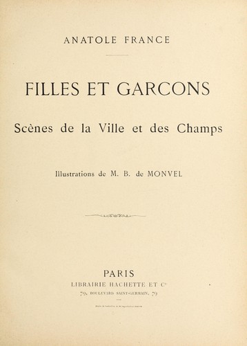 Filles et garçons by Anatole France cover