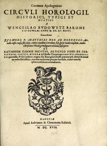 Gnomon apologeticus circuli horologii, historici, typici et mystici
