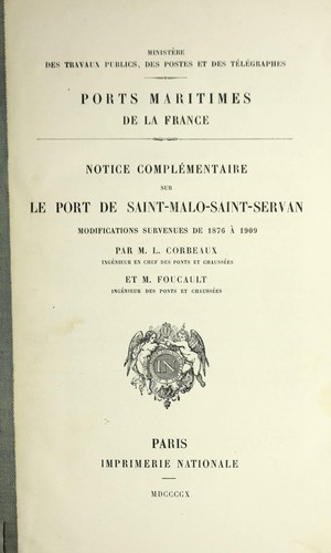 Ports maritimes de la France by France. Ministe  re des travaux publics cover