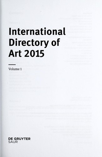 International directory of arts, 2015
