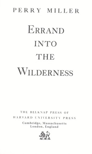 Errand into the wilderness