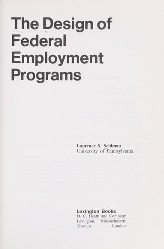 The design of Federal employment programs