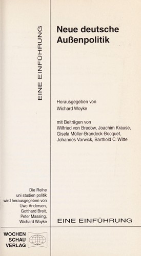 Neue deutsche Aussenpolitik by Wichard Woyke cover
