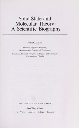 Solid-state and molecular theory
