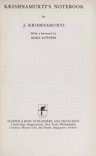 Krishnamurti's notebook