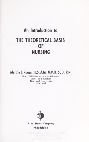 An introduction to the theoretical basis of nursing