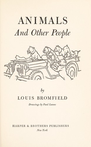 Animals and other people by Louis Bromfield cover