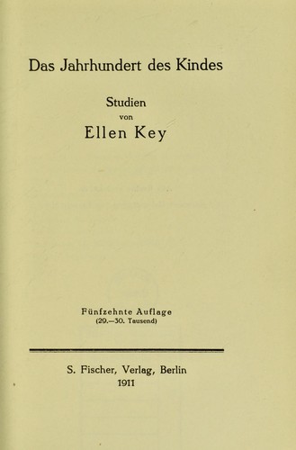 Das Jahrhundert des Kindes