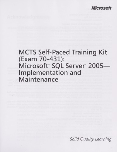 MCTS self-paced training kit (exam 70-431)