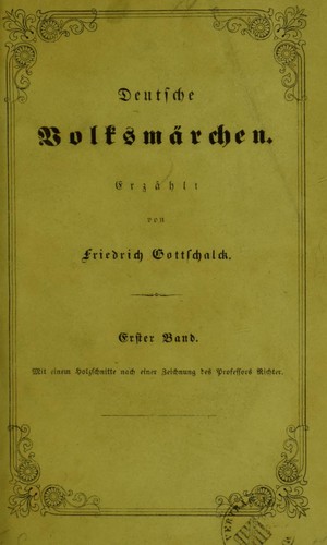 Deutsche Volksm©Þrchen by Friedrich Gottschalck cover