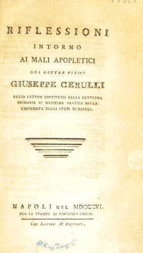 Riflessioni intorno ai mali apopletici