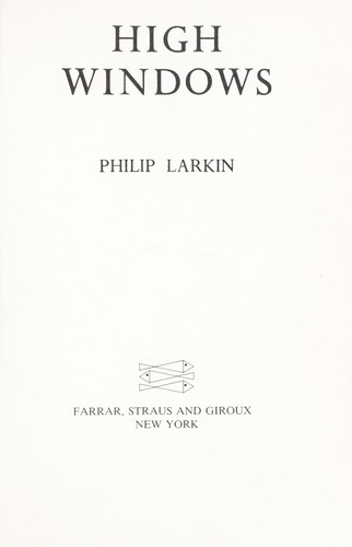 High Windows by Philip Larkin cover