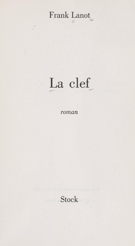 La clef by Frank Lanot cover