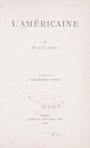 L' Américaine by Jules Claretie cover