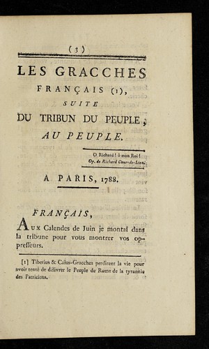 Les Gracches franc ʹais by M.-A.-B Mangourit cover