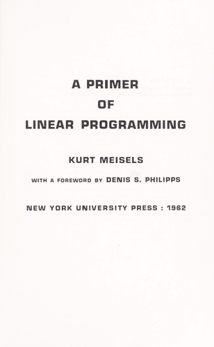 A primer of linear programming
