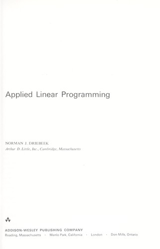 Applied linear programming