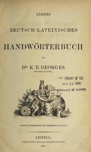 Kleines deutsch-lateinisches Handwo rterbuch by Karl Ernst Georges cover