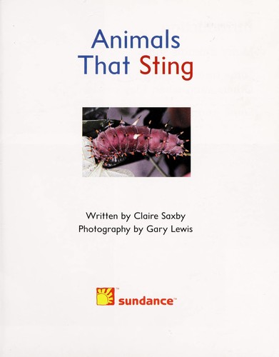 Animals that sting by Claire Saxby cover