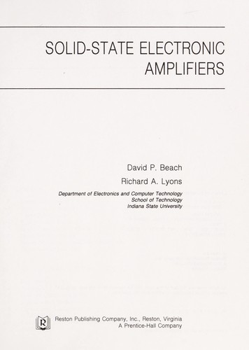Solid-state electronic amplifiers