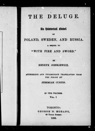 The deluge: an historical novel of Poland, Sweden and Russia