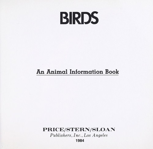 Animal Info:birds by Price Stern Sloan Publishing cover