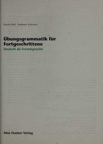 Übungsgrammatik für Fortgeschrittene by Karin Hall cover