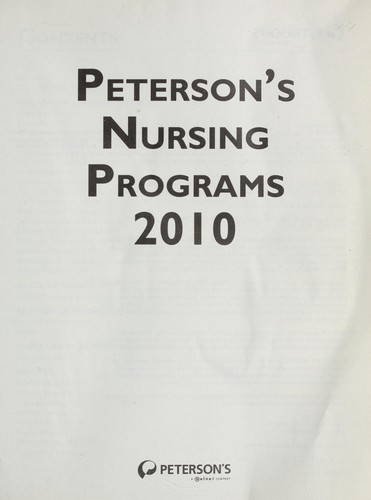 Peterson's nursing programs 2010