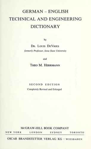 German-English technical and engineering dictionary