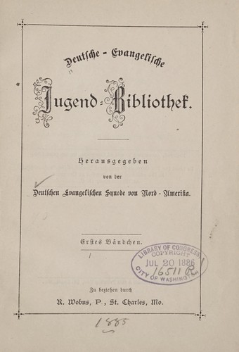 Deutsche evangelische Jugend-Bibliothek by Evangelical Synod of North America cover