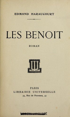 Les benoit by Edmond Haraucourt cover