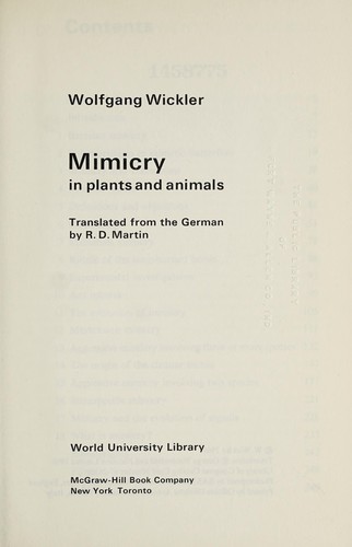 Mimicry in plants and animals