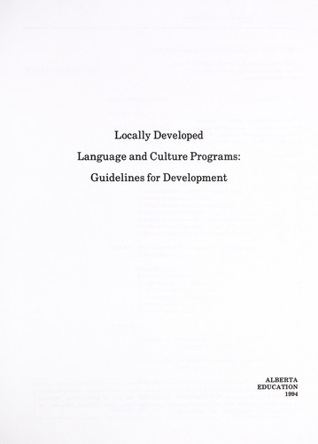 Locally developed language and culture programs
