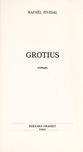 Grotius by Rafaël Pividal cover