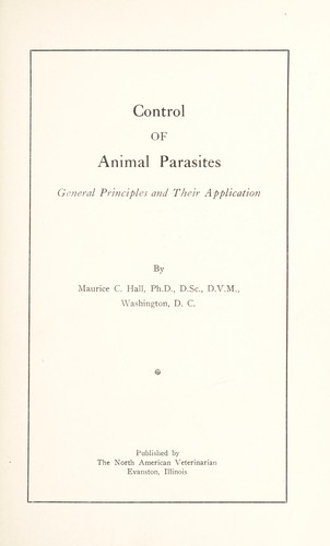 Control of animal parasites by Maurice C. Hall cover