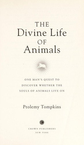 The divine life of animals by Ptolemy Tompkins cover