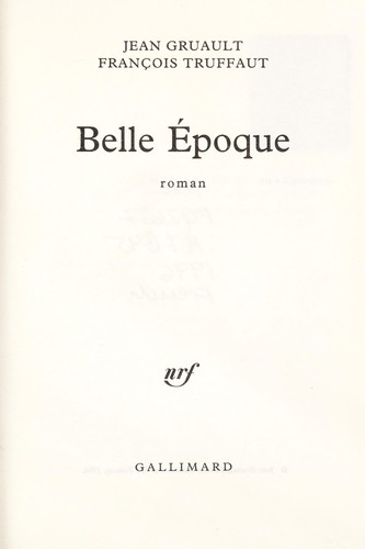 Belle Epoque by Jean Gruault cover