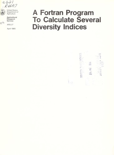 A Fortran program to calculate several diversity indices
