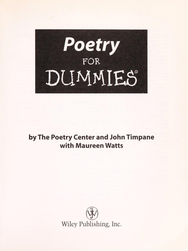 Poetry for dummies